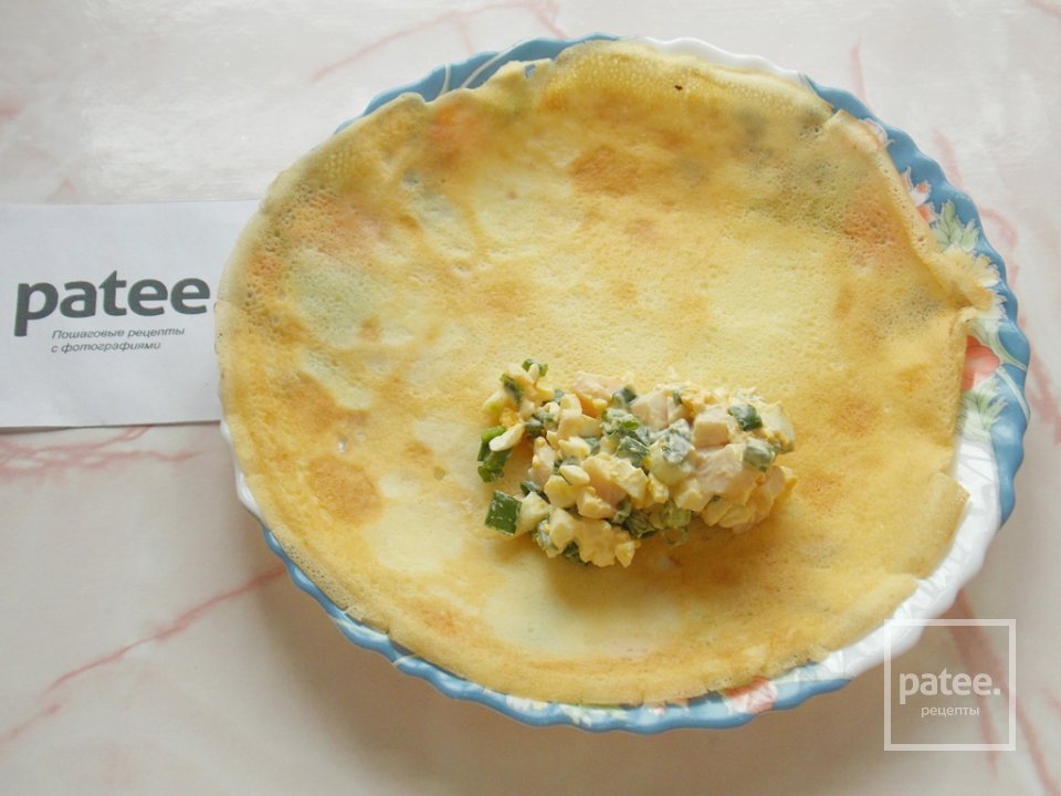 Блинчики с зеленым луком и яйцом рецепт с фото пошагово