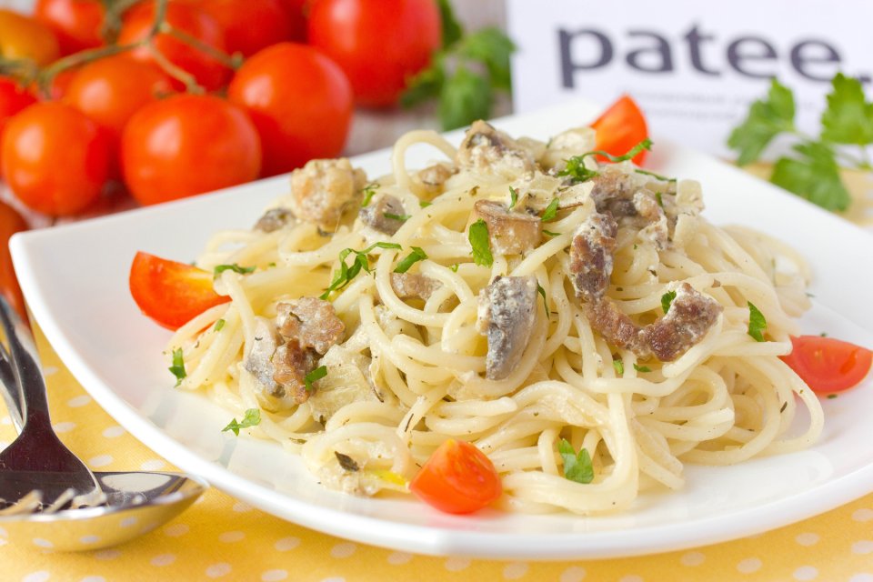Спагетти с говядиной и шампиньонами рецепт с фотографиями Patee Рецепты