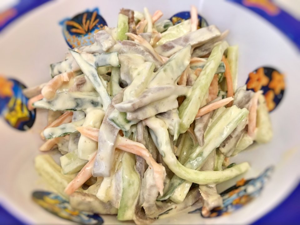 Язык с овощами по-китайски – кулинарный рецепт