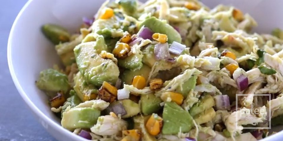 Салат с копченой курицей и авокадо – пошаговый рецепт приготовления с фото