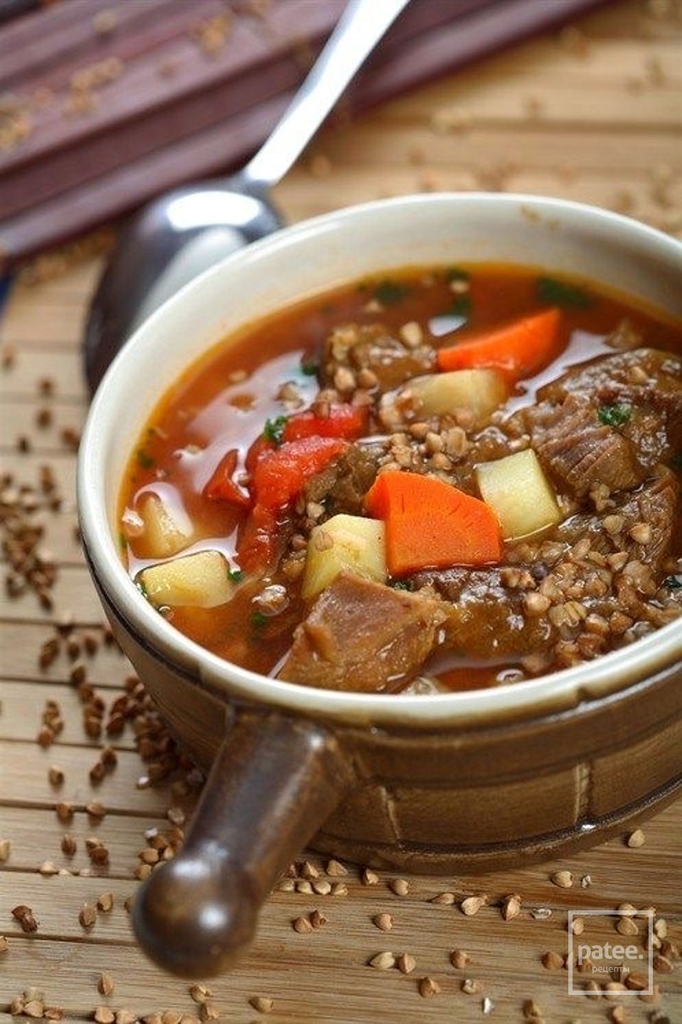 Гречневый суп с говядиной и овощами 🍲 - рецепт с фотографиями - Patee.  Рецепты