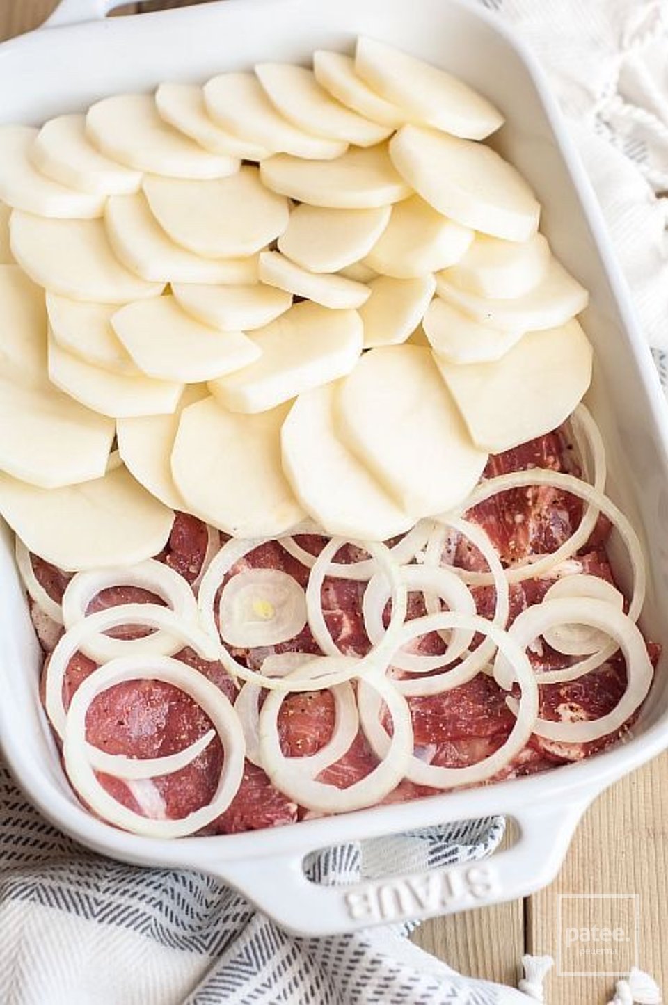 Мясо по-французски с картошкой в духовке 🥩 - рецепт с фотографиями -  Patee. Рецепты